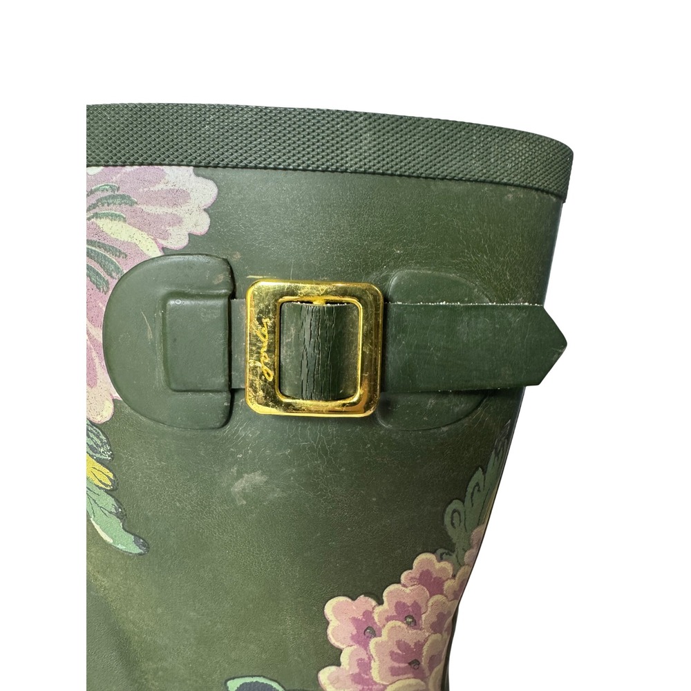 Joules Molly Welly Green Floral Rain Boots Mid Height Waterproof Womens US 9 - Picture 4 of 7
